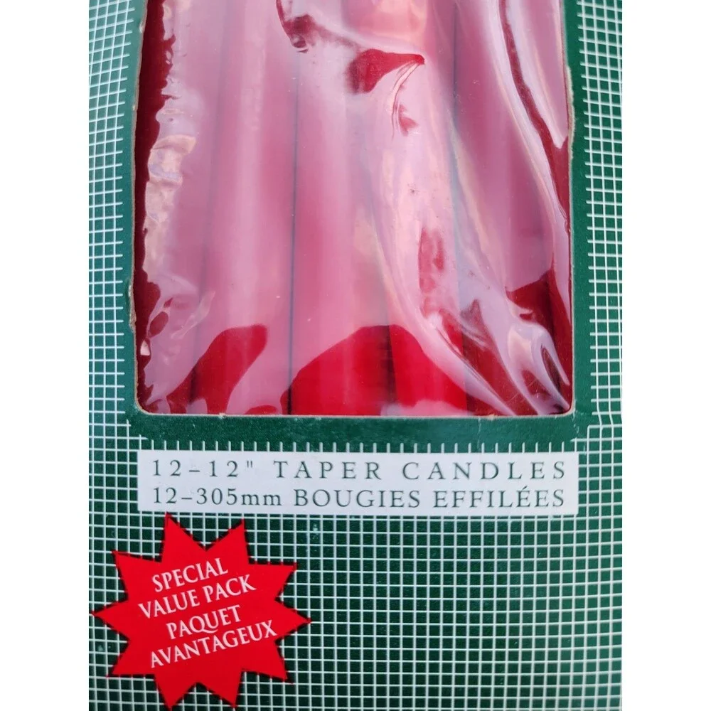 Candle-lite Taper Candles Red Wax Tapered Shape 12 in Height Holiday Decor